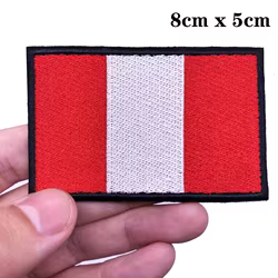 Brazalete con bandera de Perú, parche bordado con gancho y bucle o hierro, insignia bordada, tela, raya moral militar, 1 ud.