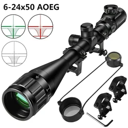 AOEG Mira telescópica táctica con iluminación roja y verde