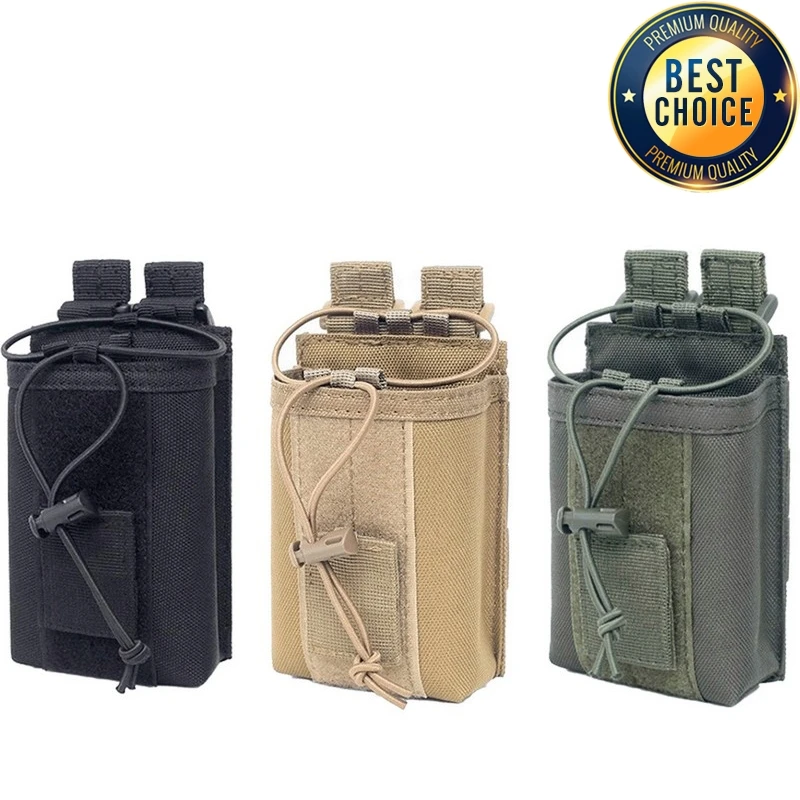 Bolsa para Talkie 1000D para caza al aire libre, bolsa táctica deportiva Molle de nailon para Radio, soporte para Walkie Talkie, bolsillo para revista Mag - imagen 2