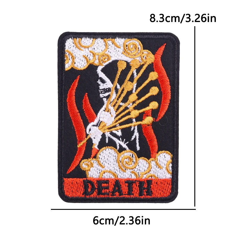 Parches bordados de cartas de Tarot para ropa, parches termoadhesivos para planchar el sol y la luna, insignia táctica DIY - imagen 4