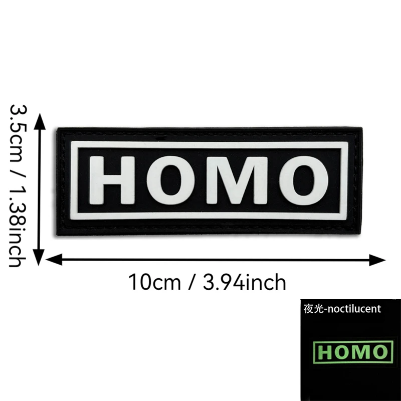 Parche de gancho y bucle de PVC HOMO, insignia moral al aire libre, insignias tácticas, parches de accesorios de ropa - imagen 2