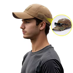 Gorra de béisbol de camuflaje táctica para hombre, transpirable y protector solar para gafas de sol, deportes al aire libre, caza, senderismo, Camping, playa, pesca
