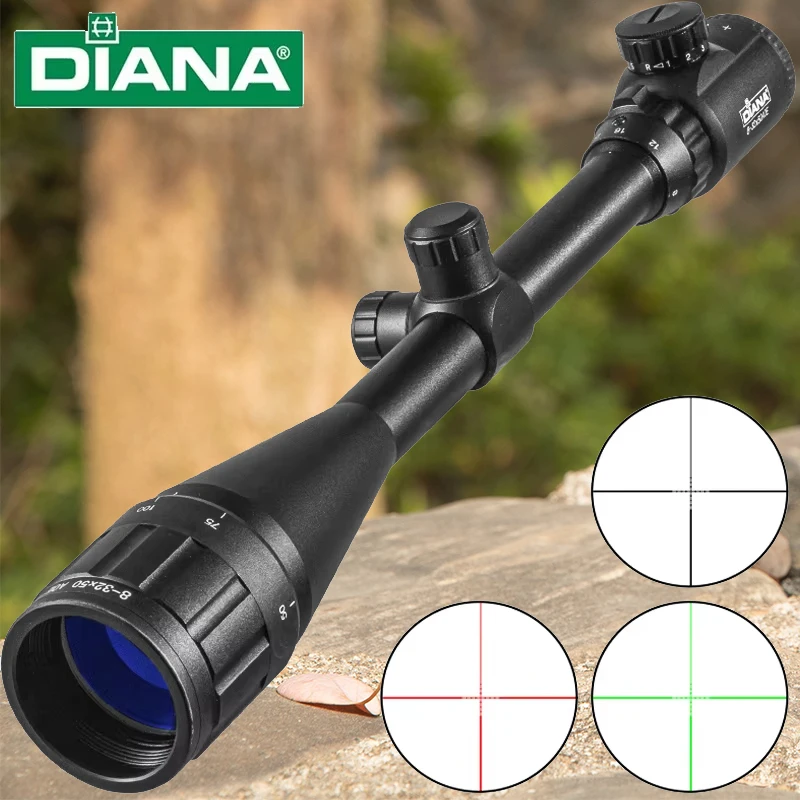 DIANA-mira táctica 8-32X50, óptica para Rifle, punto rojo, verde, compacta, para caza al aire libre, nuevo - imagen 4
