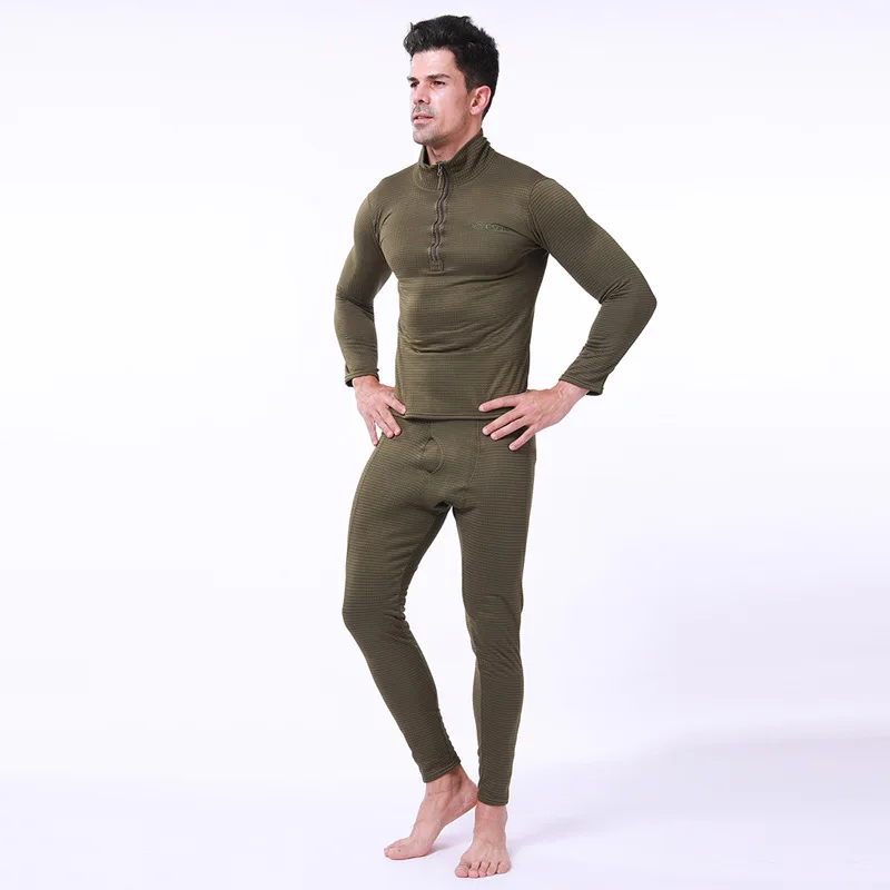 Ropa interior deportiva al aire libre para hombre, ropa térmica de lana para Fitness y Yoga, traje de entrenamiento de dos piezas resistente al desgaste, otoño e invierno - imagen 4