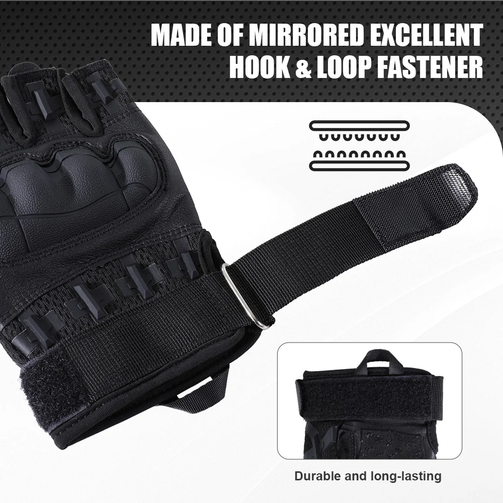 Guantes tácticos sin dedos para combate al aire libre, caza, tiro, Airsoft, senderismo, Camping, deportes de ciclismo, trabajo, equipo protector antideslizante - imagen 5