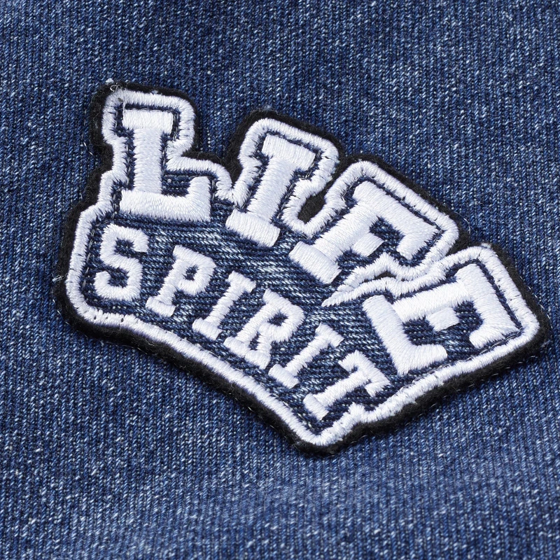 Chaqueta vaquera con cuello levantado para hombre, abrigo ajustado con letras bordadas, Vintage, informal, azul, cortavientos, talla grande, M-4XL - imagen 5