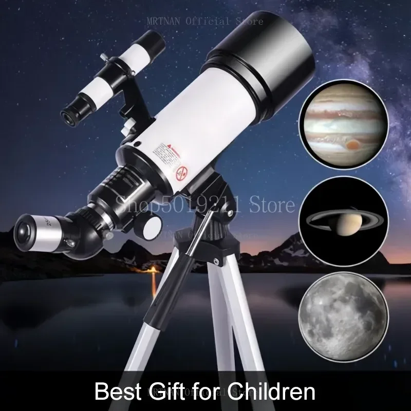 Telescopio astronómico profesional de longitud Focal de 300MM para espacio, ocular Monocular de 70MM, binoculares potentes, Luna, estrella, Marte - imagen 3