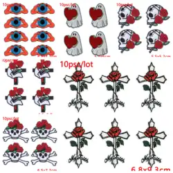10 unids/lote Hip Hop Punk hierro en parches bordados para ropa parche Fusible de animales para ropa apliques pegatinas