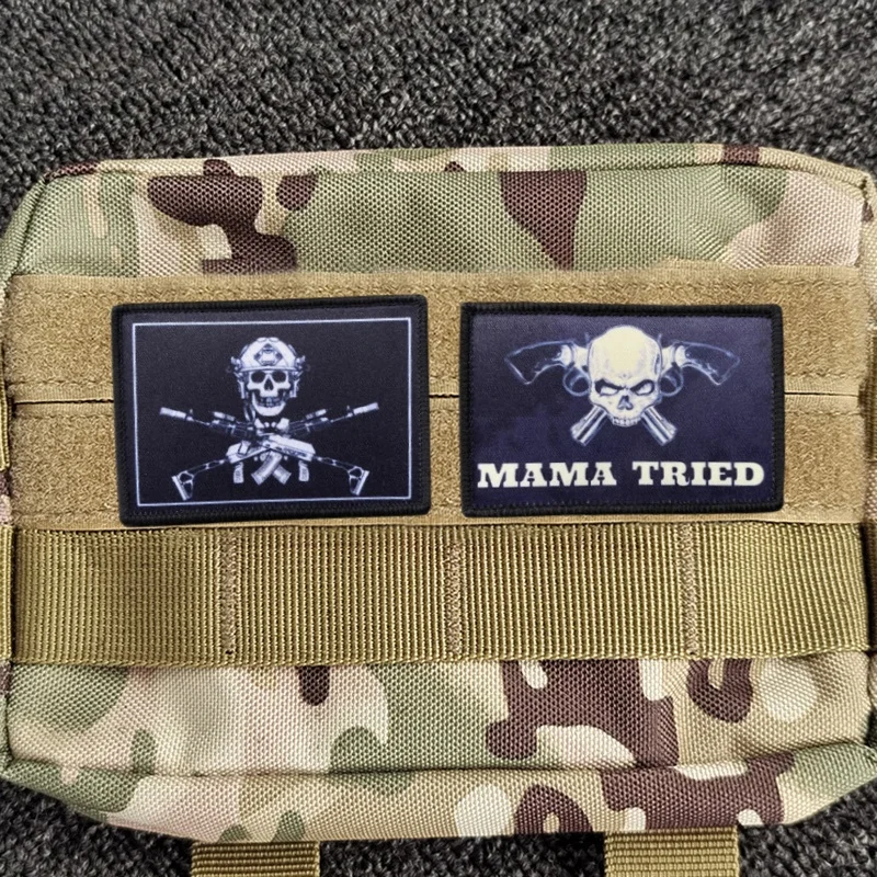 Parche de insignia de moral táctica de "Russian Roger", CALICO JACK Pirate, mamá probada, ejército militar, brazalete de gancho y bucle, pegatina de mochila - imagen 3