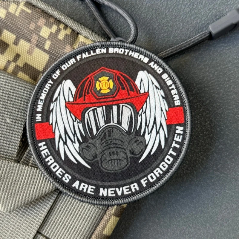 Parche táctico bombero con gancho y bucle – Insignia moral mochila - imagen 5
