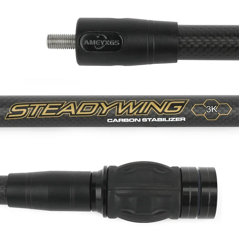 Estabilizador de arco de tiro con arco de 6/8/10/12/15 pulgadas, varilla de equilibrio de fibra de carbono 3k, amortiguador, arco compuesto recurvo húmedo, tiro de caza - imagen 2