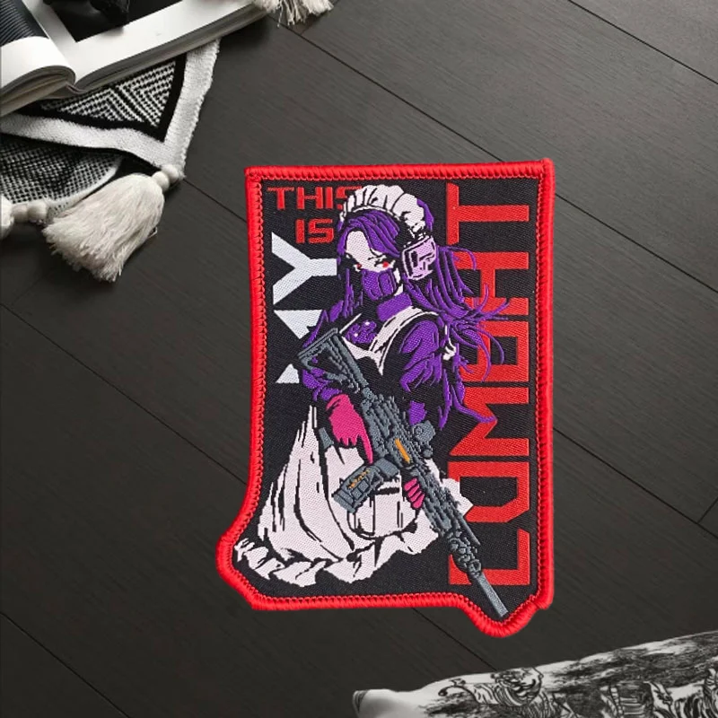 Parche táctico de Chica de Anime, insignia de moral militar con estampado de gancho y bucle, mochila, ropa, accesorios decorativos, pegatinas, brazalete - imagen 4
