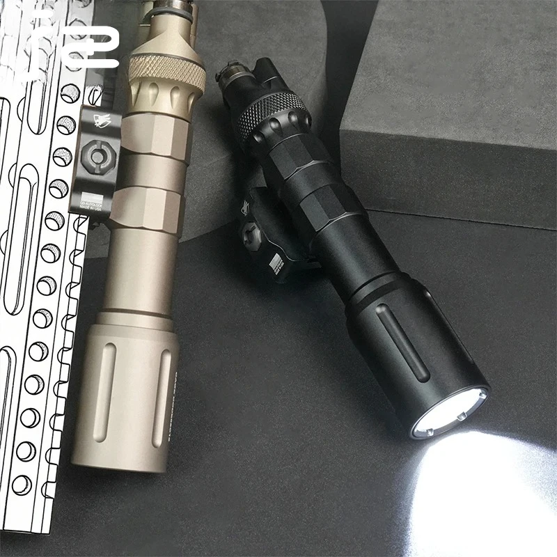 Linterna táctica PLH V2 de alta potencia, luz de explorador de 1100 lúmenes con interruptor de presión de cinta, tapa trasera remota para caza Airsoft - imagen 2