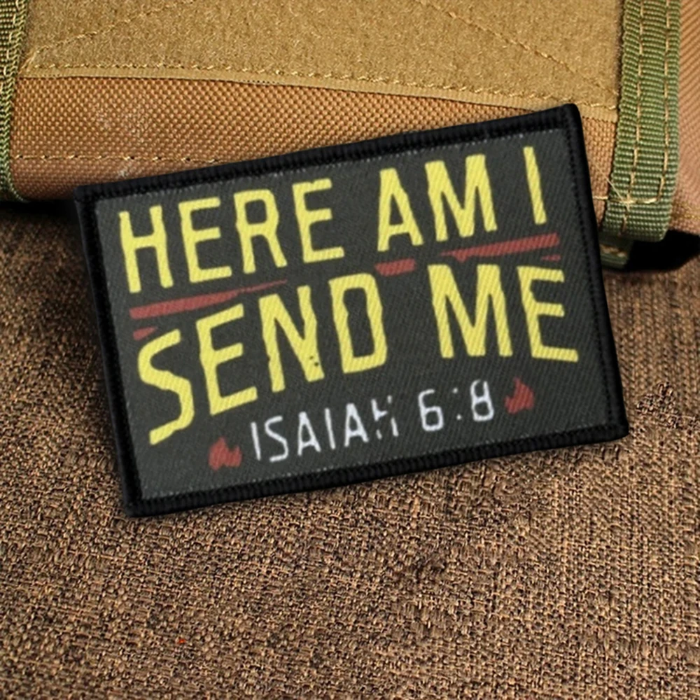 Parches tácticos del versículo de la Biblia para ropa, parche de gancho y bucle religioso, insignia de moral militar, apliques de combate, pegatinas para mochila - imagen 2