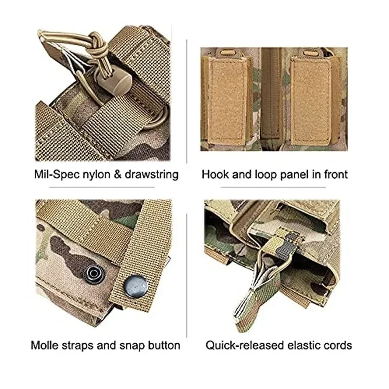 Bolsa táctica para revistas, bolsa Molle Mag individual/Triple, soporte para cartuchos de 2 capas para AK M4 M14 M16 AR - imagen 5