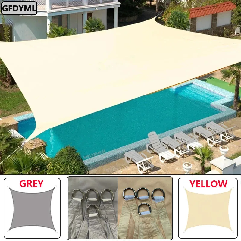 Parasol impermeable de 3x5m, 3x5m, 3x6m, 4x5m, protección de sombra 300D, toldo de vela, tela de sombra para acampar, dosel grande para exteriores, patio de jardín - imagen 4