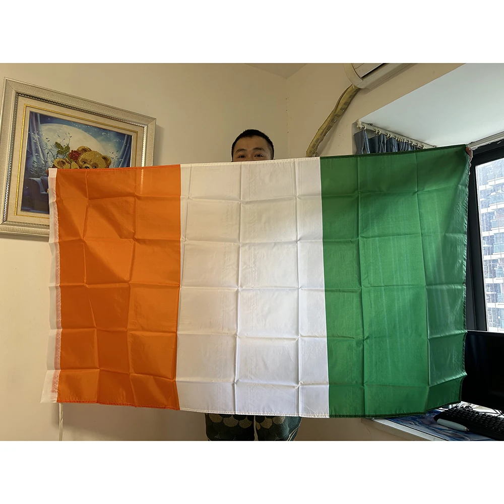 BANDERA DE CIELO Bandera Costa de Marfil 90x150cm 3x5 pies Poliéster Colgante La Banner Nacional Ivorian Bandera de Cote d'Ivoire para decoración del hogar