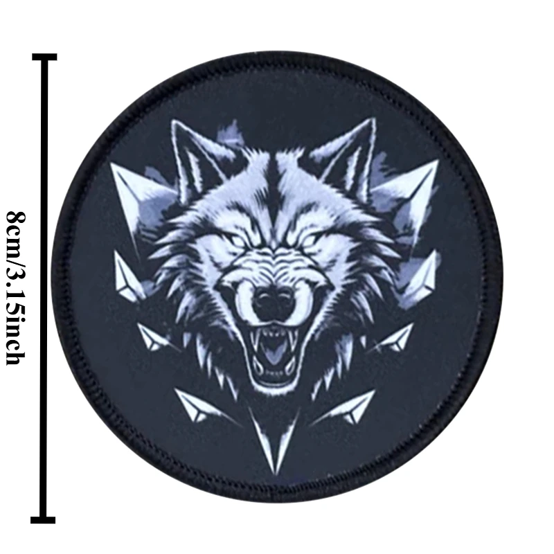 Parche de insignia de moral táctica de lobo, brazalete militar, parches de gancho y bucle para ropa, pegatinas para mochila - imagen 2
