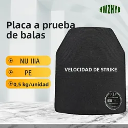 Placa a prueba de balas NIJ IIIA/NIJ III, 10x12 pulgadas, chaleco táctico ligero a prueba de balas, placa balística para seguridad Personal ​ ​