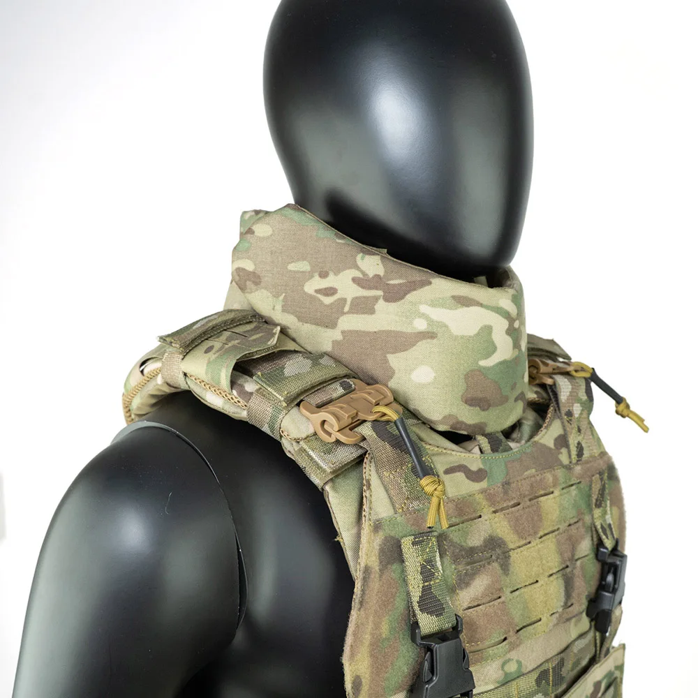 TCmaoyi Protección de área grande Protector de cuello táctico ajustable Protector de cuello Kit de expansión de chaleco táctico - imagen 4