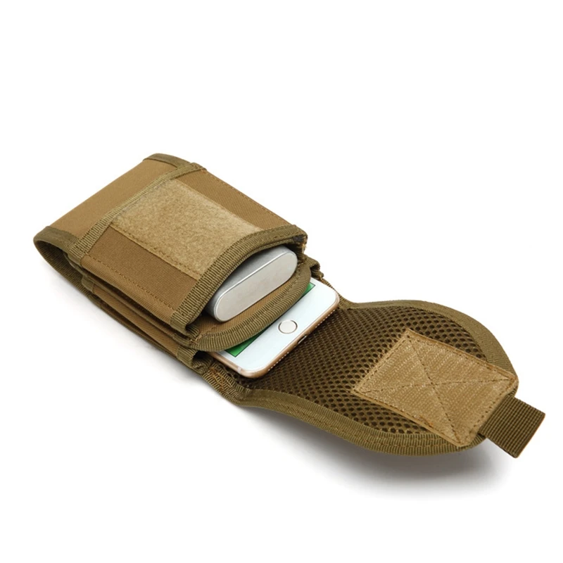 Bolsa para teléfono Molle doble de 6 pulgadas, funda táctica para teléfono, soporte Universal para teléfono móvil doble, bolsa EDC de utilidad con parche de bandera de EE. UU. - imagen 3
