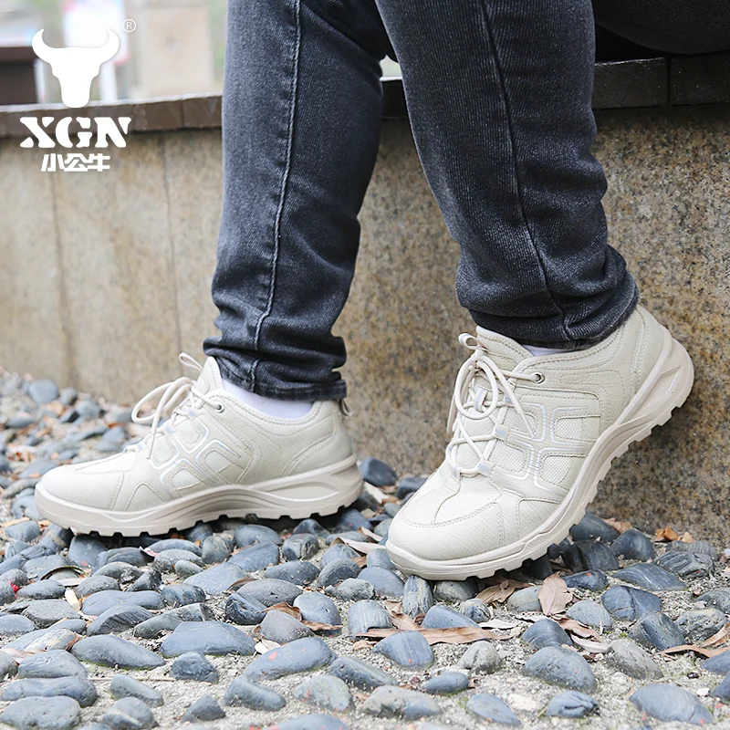 XGN-zapatos de senderismo de malla para hombre, botas de caza transpirables, botas tácticas de combate para el desierto, zapatos de trekking para mujer, zapatillas tobilleras de viaje - imagen 5