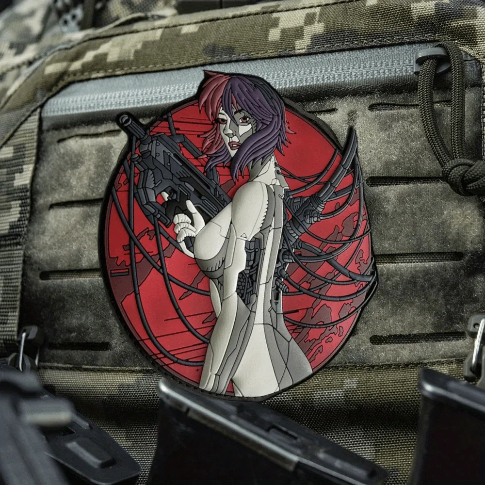 Parche táctico de moral de diosa alfa, emblema de gancho y bucle de PVC, insignia militar, brazalete de combate, pegatinas para mochila - imagen 5