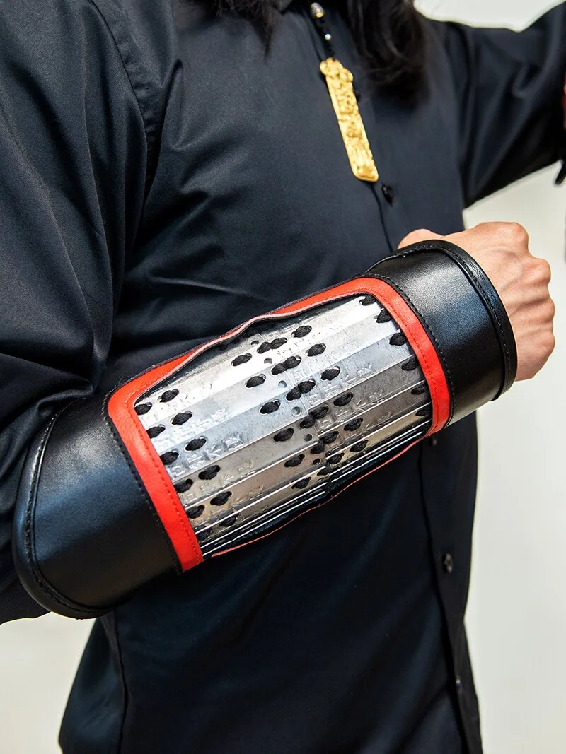 Protector de brazo de Metal, equipo de protección para armadura, Hanfu chino, a juego, 1 par - imagen 3