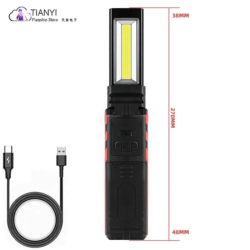 Luz de trabajo led cob plegable, linterna multifunción magnética para tienda de campaña, luz de reparación de coche para exteriores - imagen 2