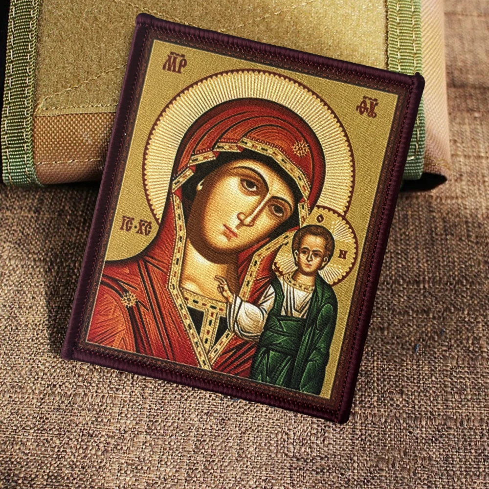 Parche táctico de moral Virgen María con gancho y bucle - imagen 3