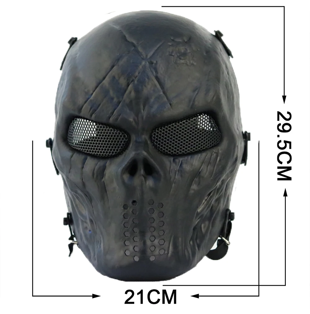 Máscara protectora táctica de cara completa, mascarada de Halloween, juego de guerra, equipo de tiro, caza, máscaras de Paintball Airsoft - imagen 4