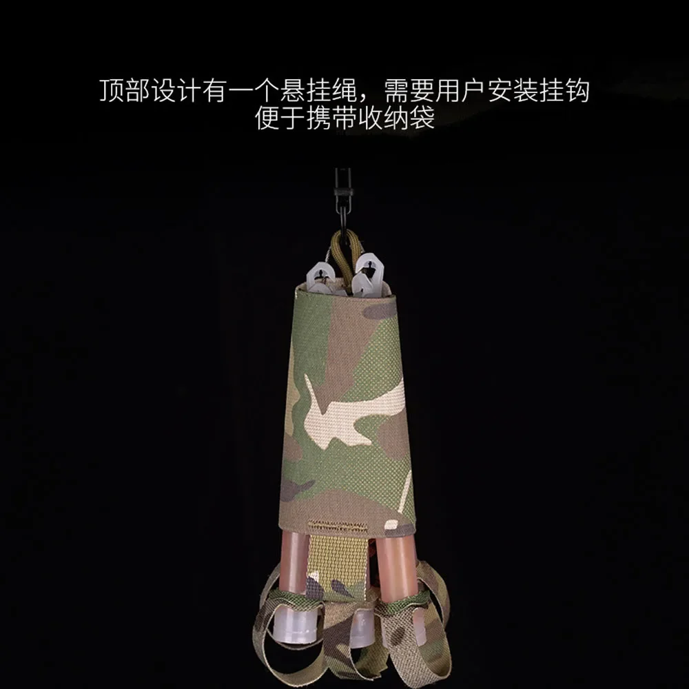 Bolsa para palos fluorescentes brillantes, soportes tácticos para Chemlight, paquete de 6 bolsas de almacenamiento para palos brillantes, equipo de caza al aire libre - imagen 4