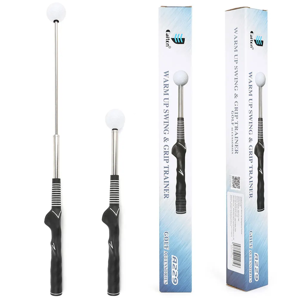 Entrenador de Swing de Golf, palo de Swing telescópico con clic en el sonido, postura correcta de la muñeca para entrenamiento de práctica principiante, agarre antideslizante