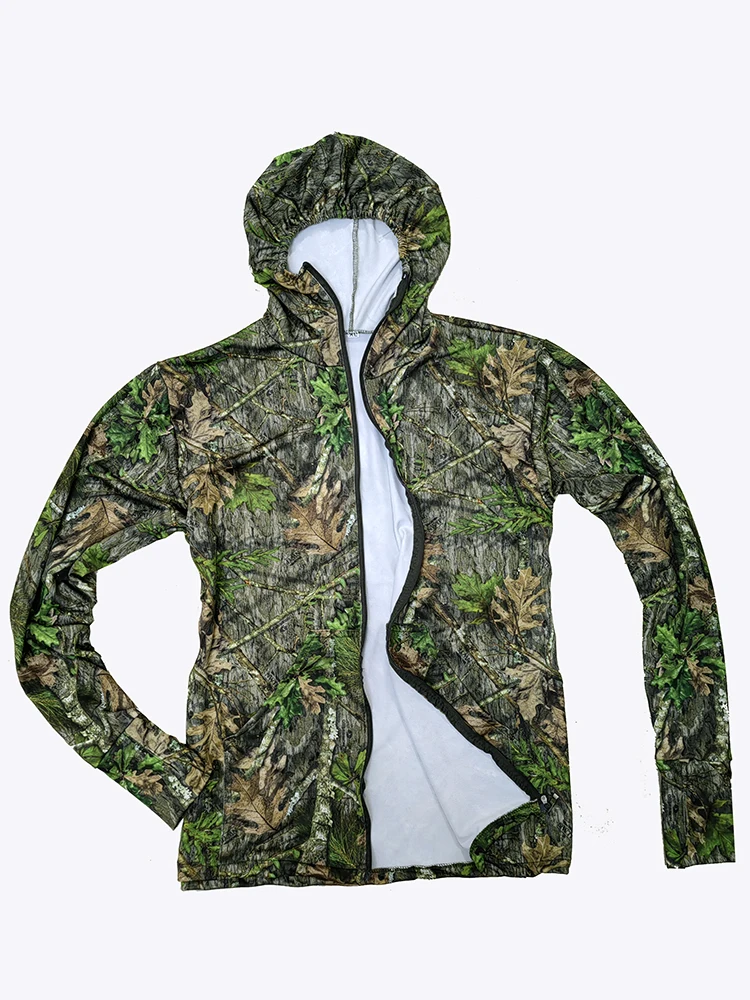 Primavera Verano a prueba de sol deportes de la selva fotografía ropa Sudadera con capucha elástica suave transpirable camuflaje biónico caza pesca traje - imagen 3