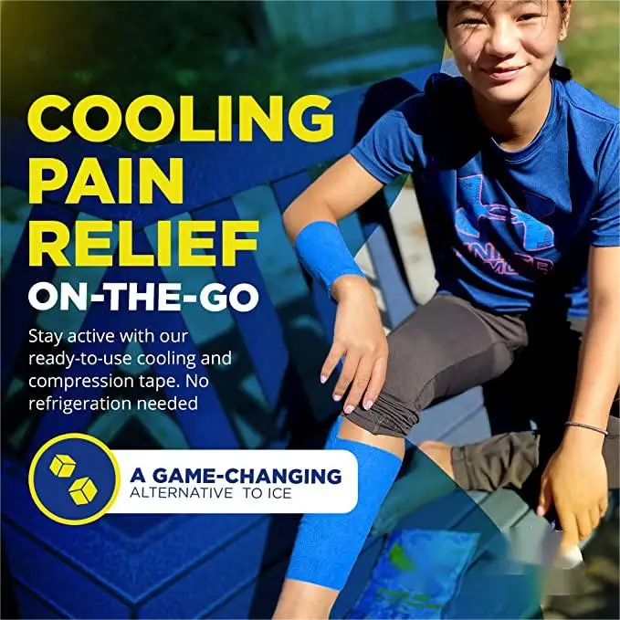 Vendaje de hielo autoadhesivo, cinta de hielo de enfriamiento instantáneo, recuperación muscular, refrigeración y compresión para atletas y adultos - imagen 3