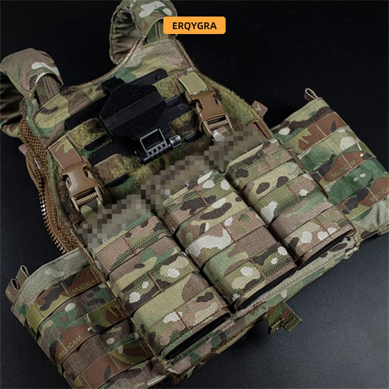 ERQYGRA-bolsa táctica rápida 5,56 Triple Mag, Panel frontal largo, sistema Molle, accesorios, riñonera, equipo de caza - imagen 5