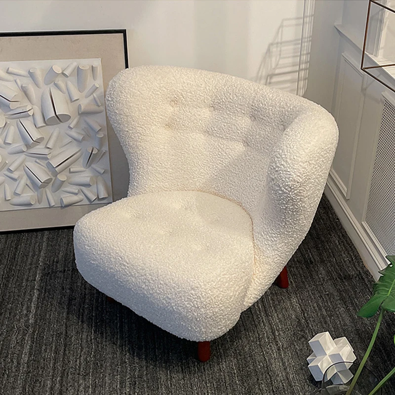 Sofá moderno para una sola persona, bonito balcón rojo de Internet, sala de estar, silla de ocio, luz italiana - imagen 2