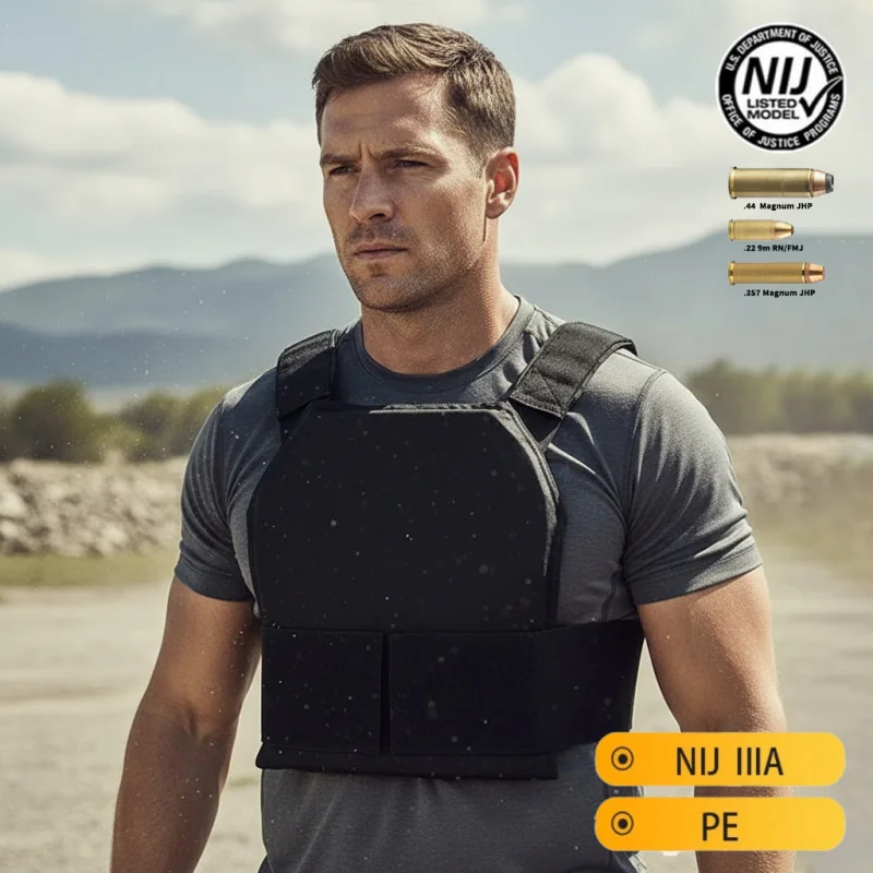 Chaleco táctico a prueba de balas, chaqueta protectora de nivel NIJ IIIA, con núcleo de material PE, adecuado para entrenamiento y uso de seguridad. - imagen 2