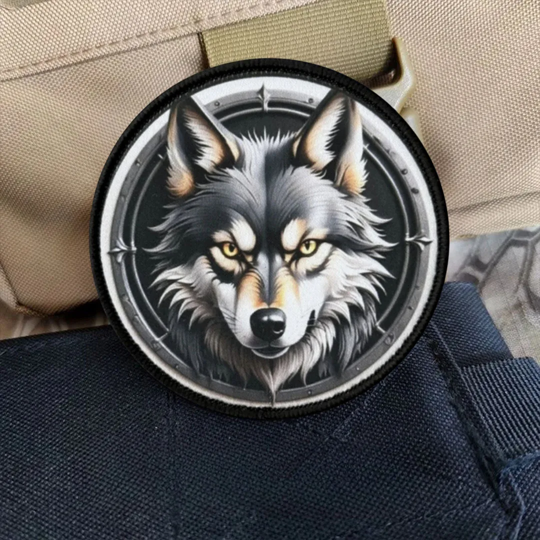 Parche táctico "Beautiful Rock Wolf", parches divertidos de gancho y bucle, insignia de moral, brazalete del ejército militar, pegatinas para mochila