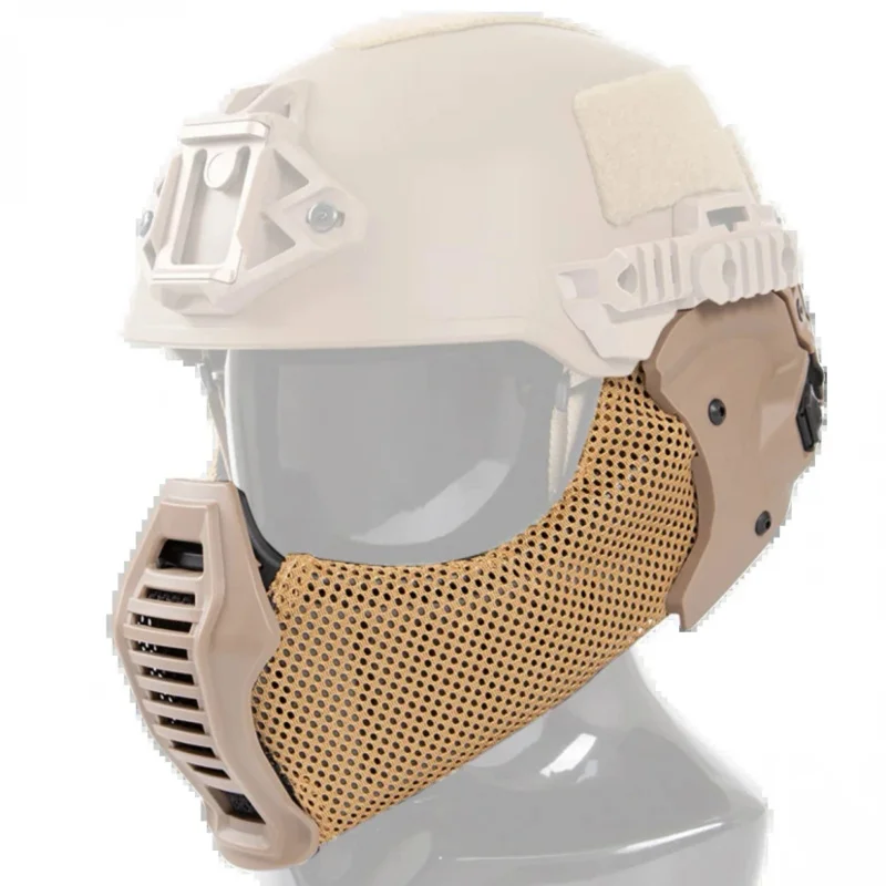 Casco FMA EX, máscara de media cara con mandíbula todo terreno, protección facial CS para oreja, máscara protectora de media cara integrada, campo CS para exteriores - imagen 5