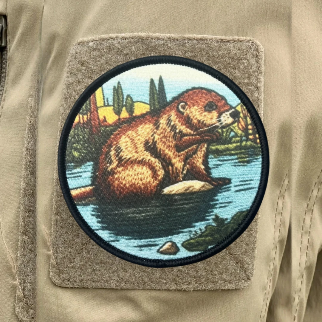 Parche de castor en el estanque, insignia de moral táctica, pegatina para mochila del ejército militar, parches de gancho y bucle impresos para ropa - imagen 5