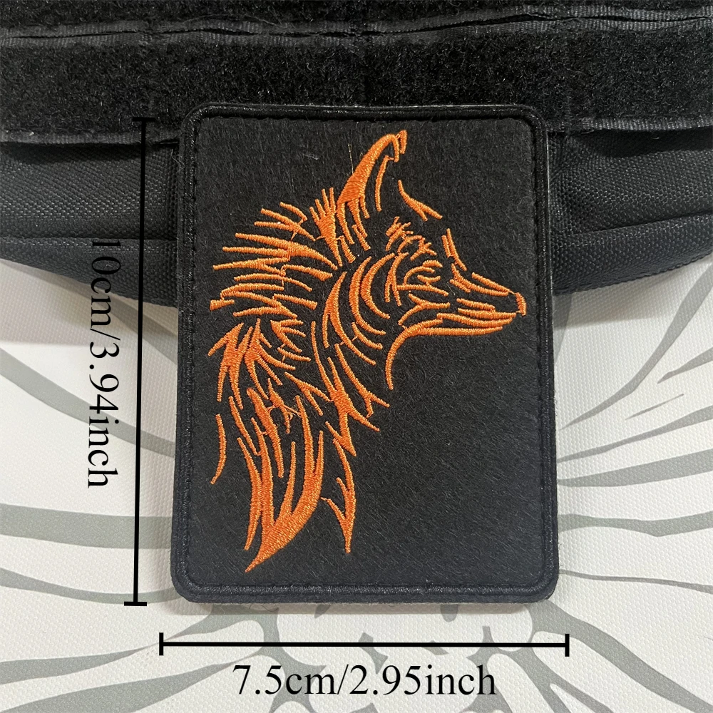 Parche táctico Fox Morale, parches bordados con gancho y bucle para ropa, brazalete militar, pegatina para mochila - imagen 2