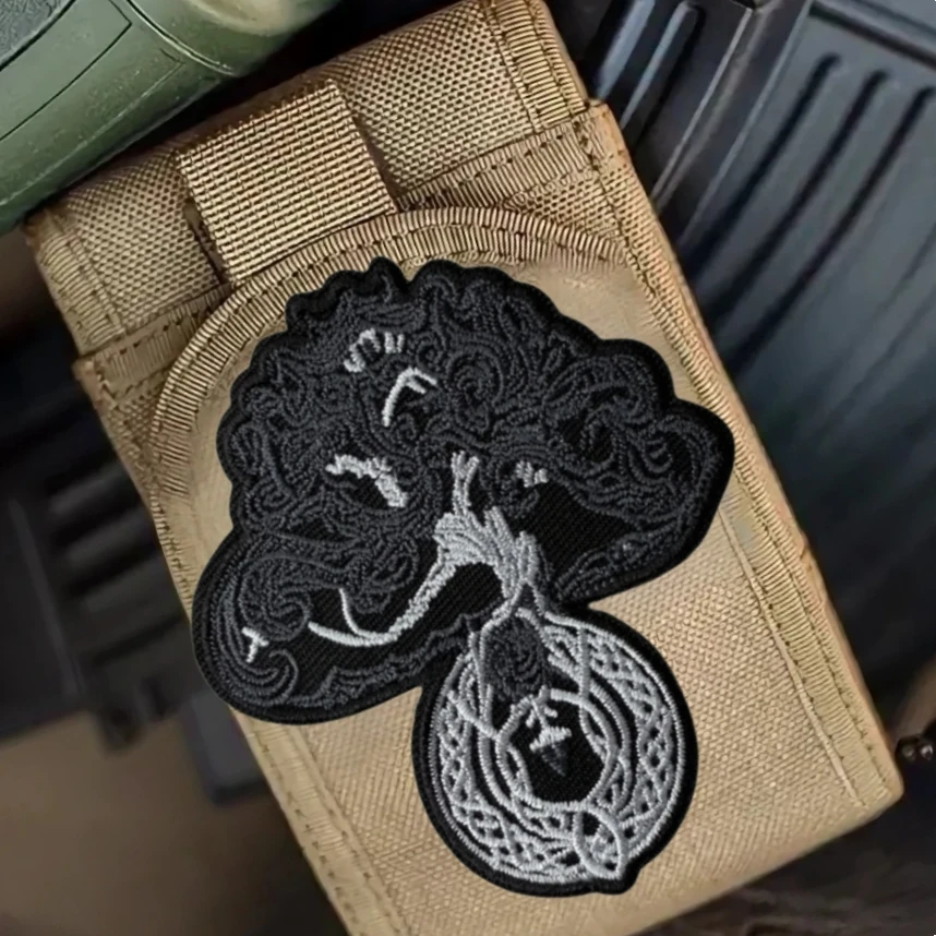 Parche de árbol de la vida, insignia de moral táctica, emblema militar, pegatina para mochila, parches bordados de gancho y bucle para ropa