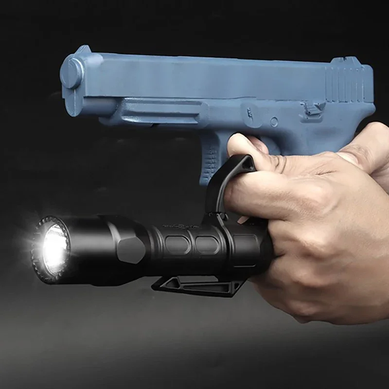 Anillo para linterna, agarre antideslizante, anillo para dedo, adaptador para linterna, soporte Compatible con Clip de bolsillo, anillo para dedo táctico multifunción - imagen 2