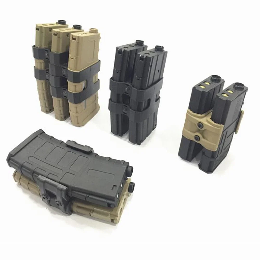 Acoplador de revistas táctico 5,56, conector de doble cargador rápido, acoplador rápido, enlace p-mag para AR15 M4 / MP5 / MP7 / AK47 AK74