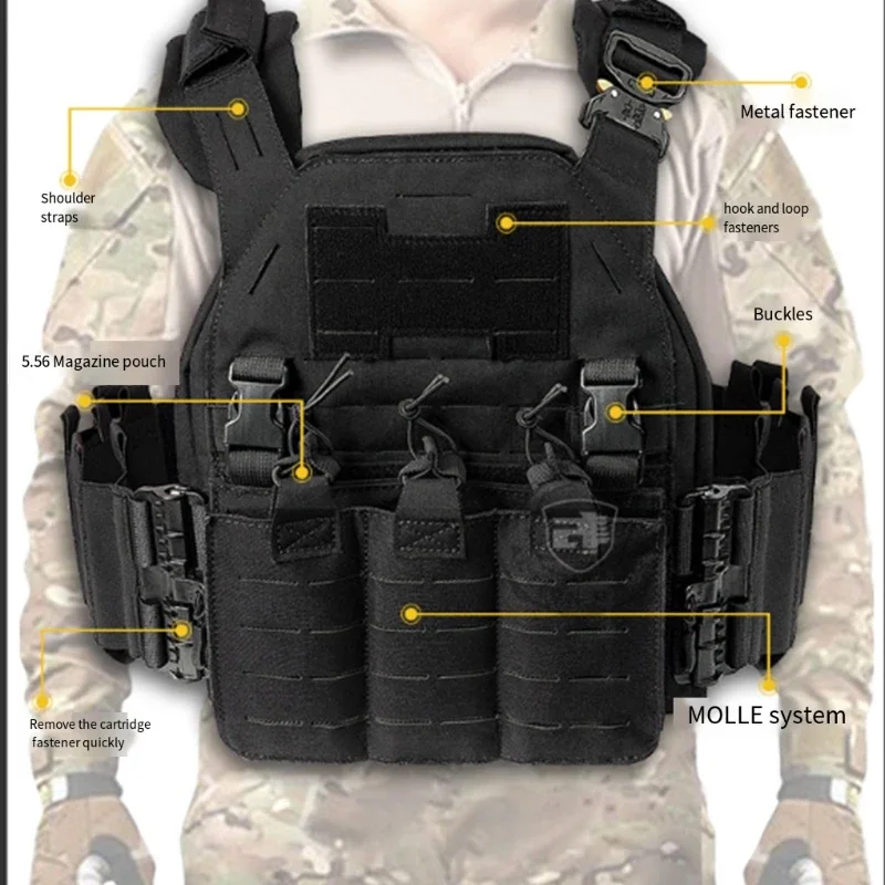 Chaleco táctico de liberación rápida para caza al aire libre, Chaleco ligero de corte láser, 1000D, Molle, novedad - imagen 3