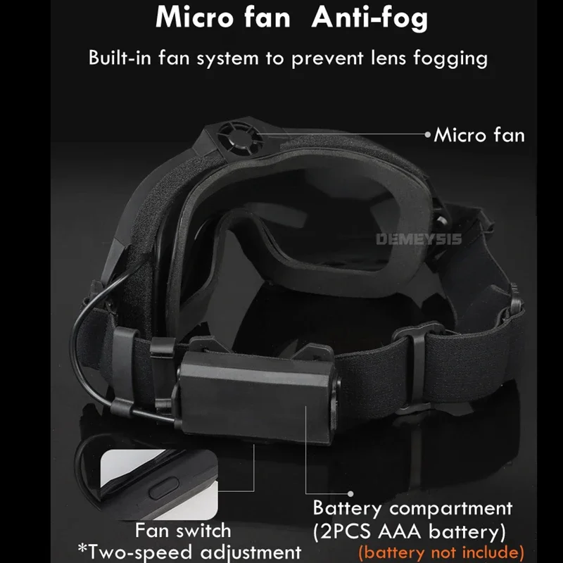 Gafas tácticas antiniebla protección UV gafas de Paintball Airsoft a prueba de viento motocicleta tiro Cs Wargame gafas - imagen 5