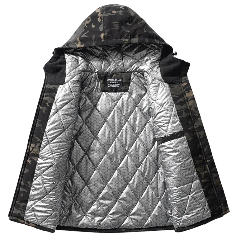 -22 ℃   Chaquetas de invierno para hombre, Parkas, trajes con reflejo de calor, chaqueta táctica, pantalones de combate cálidos con capucha, ropa de camuflaje, pantalones térmicos para senderismo - imagen 4