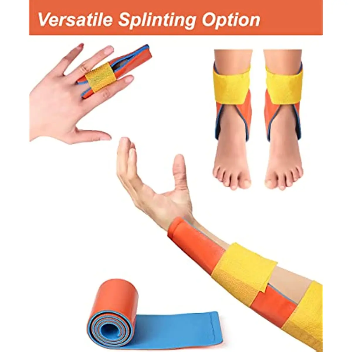 Férula enrollada, férula enrollada de aluminio universal de 16", ligera, reutilizable, impermeable para uso médico, deportivo, hogar, mascotas de primeros auxilios - imagen 5