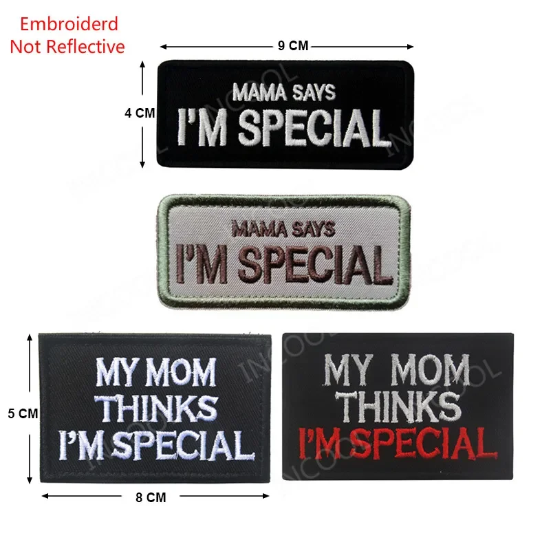 Mama dice que soy parches bordados especiales, reflectantes, IR, palabras divertidas, apliques de goma de PVC para gorra de ropa - imagen 4